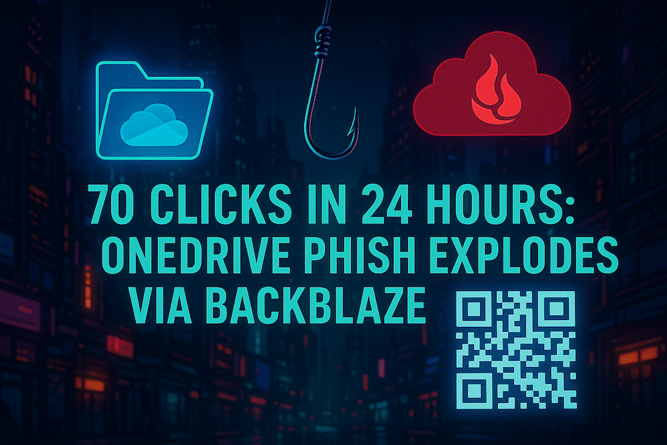 70 Clicks in 24 Hours: OneDrive Phish Explodes via Backblaze