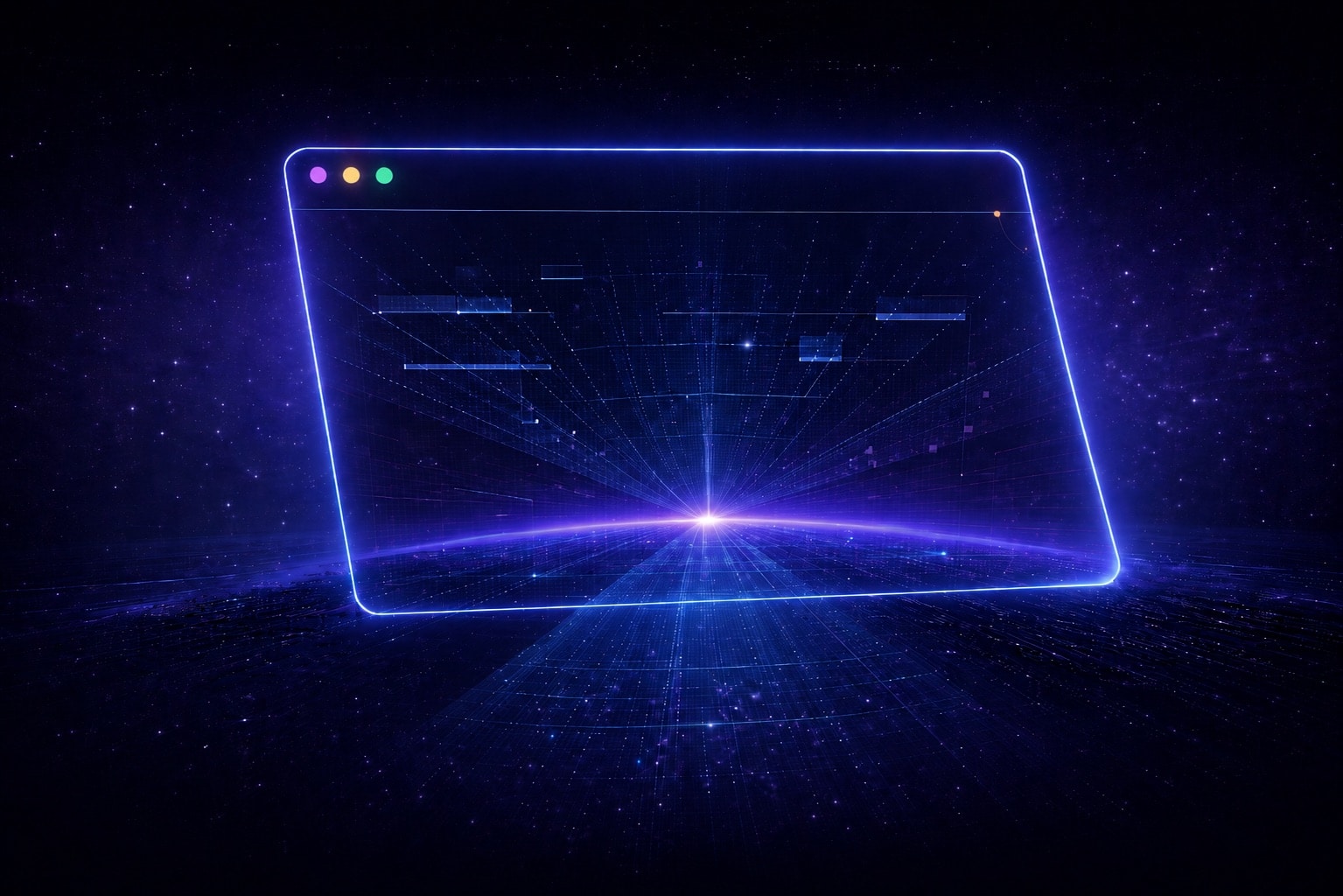 Cosmic glass browser window